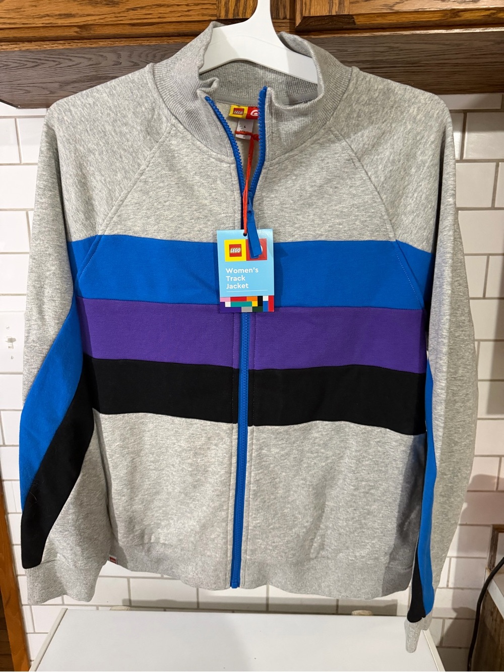 Lego Light Gray Track Jacket with Blue, Purple & Black Accents